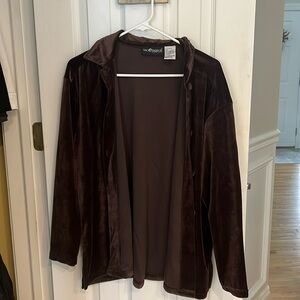 Brown Velour Button up